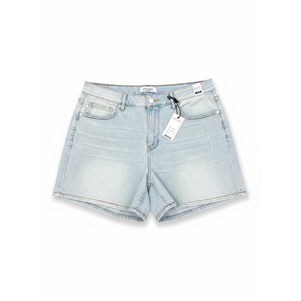 Judy Blue Denim Shorts Women 2XL Light Blue Rainbow Stitch Mid Rise JB150103 NWT